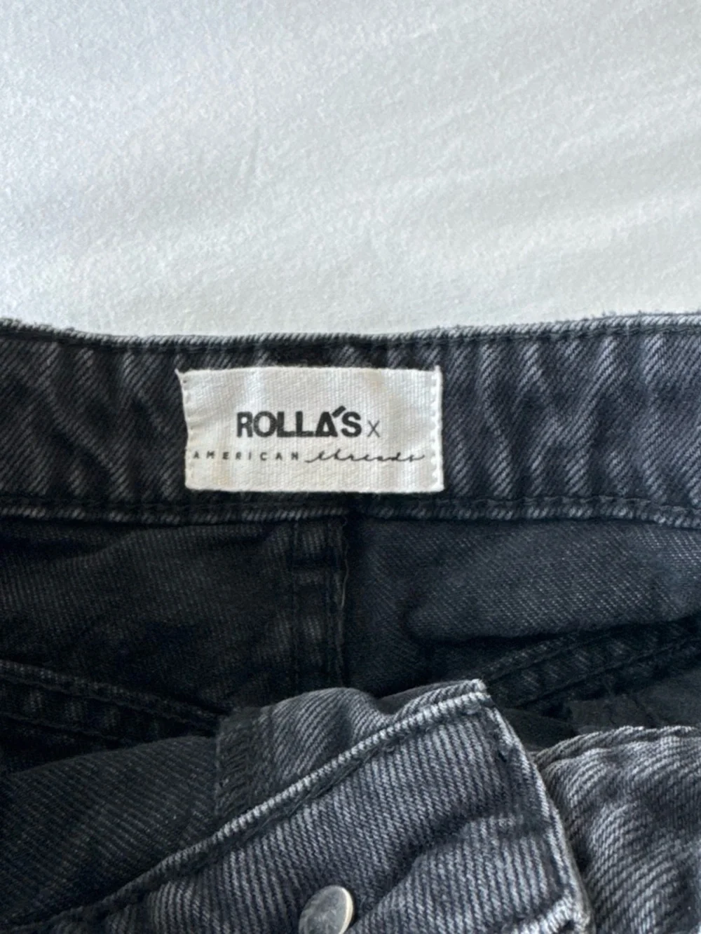 ROLLA'S Black Distressed High-Rise Jean Shorts
